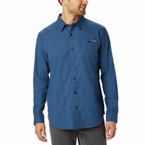 Columbia Camisas Casuales Cornell Woods™ Flannel Hombre Azules (271LRTZQX)